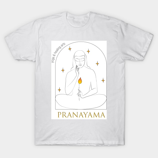 Pranayama Yoga Healing Arts image logo vector T-Shirt by JeLoTall